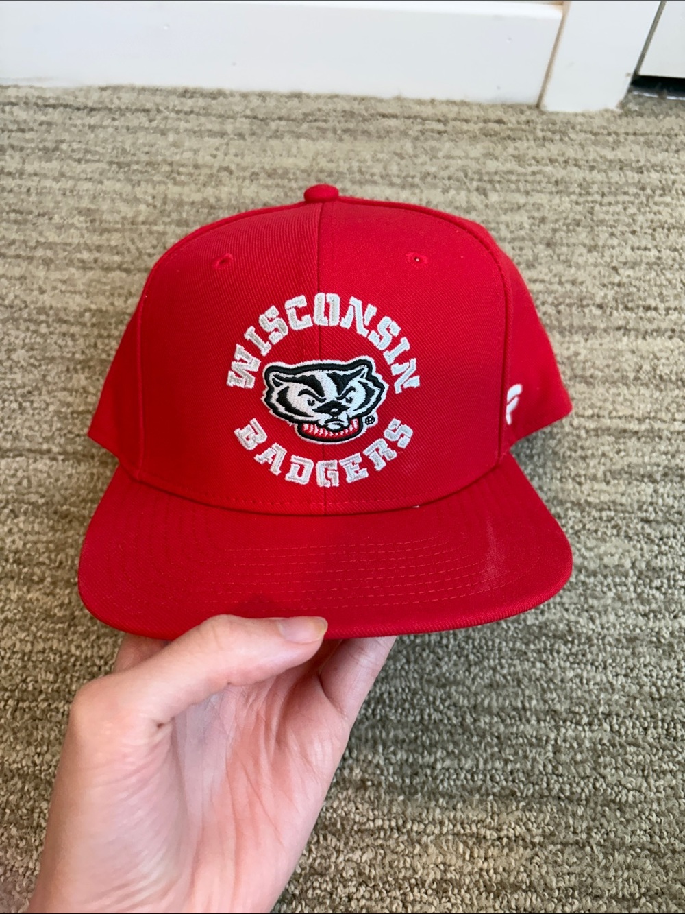 Fanatics Wisconsin Badgers Red Flat Brim Hat